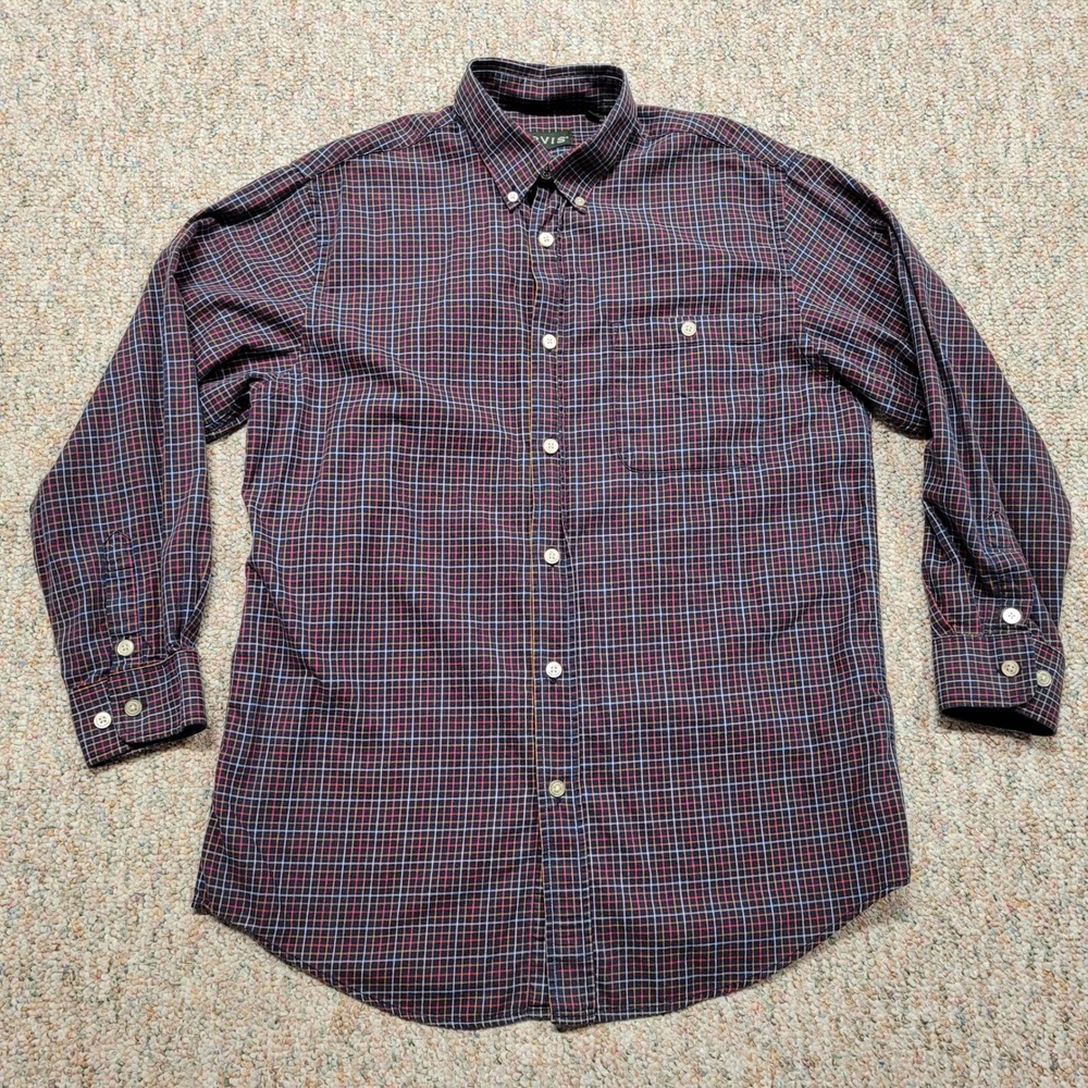Orvis Country Twill Shirt Mens Medium Multi Color Plaid Long Sleeve Button Down